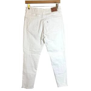 Levi’s Jeans Womens 29 High Rise White Skinny Distressed Boho Raw Hem Ankle